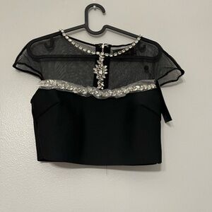 Brooke Bandage Crop Top - Black NWT